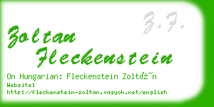 zoltan fleckenstein business card